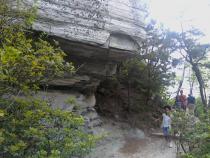 Walking the upper peak trail